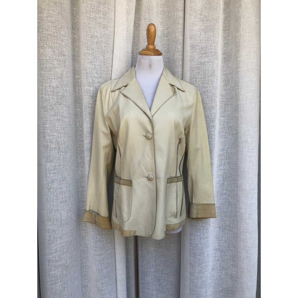 1990 Cristiano Di Thiene Soft off white Leather Jacket